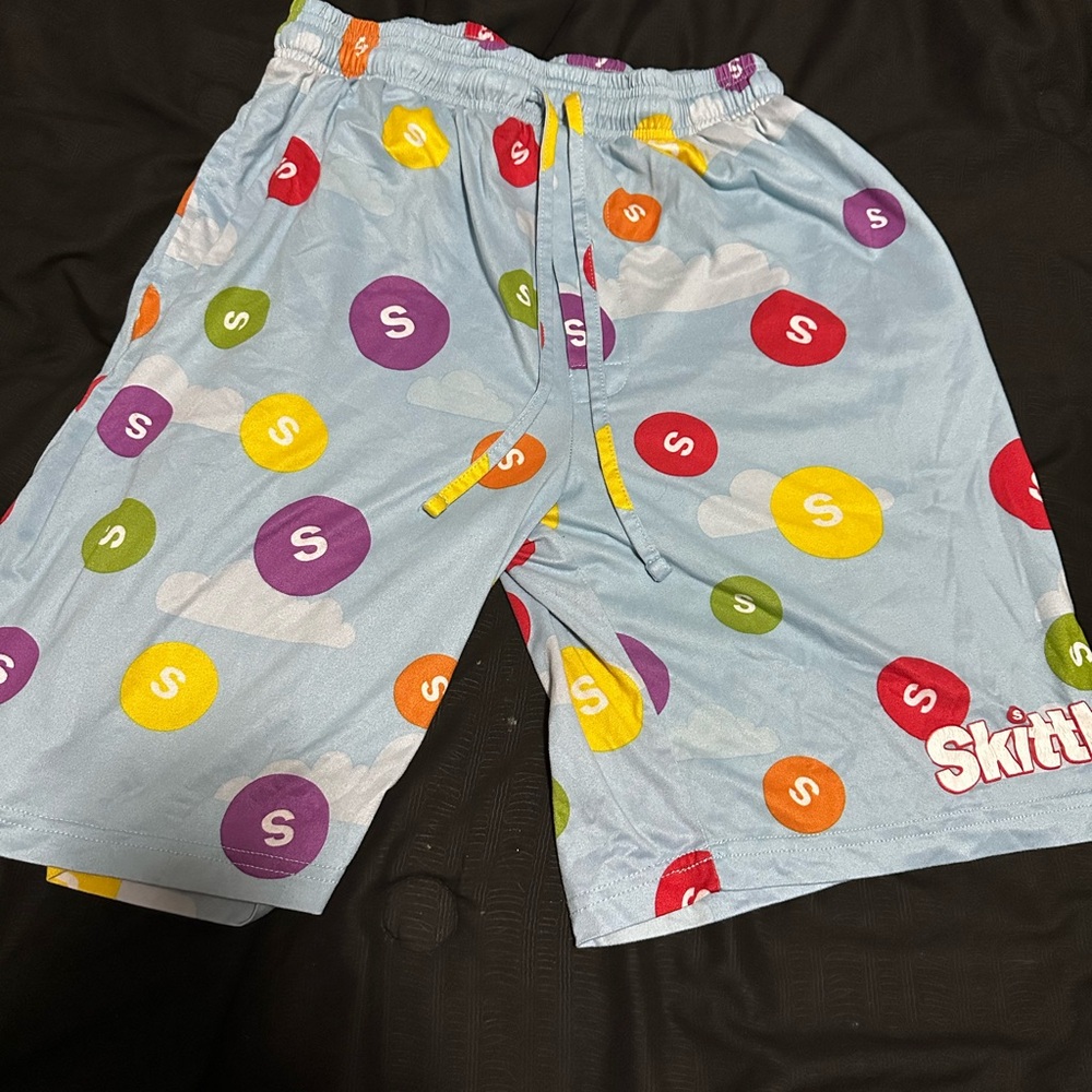 LG Blue and Red Casual Shorts with Playful Design